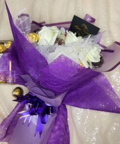 Chocolate Bouquet with Ferrero Rocher in Purple and Lilac Palette
