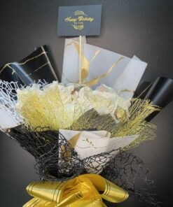 Black and White Ferrero Rocher Chocolate Blossom Bouquet